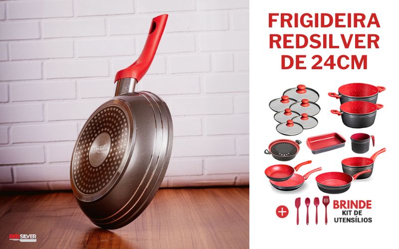 Frigideira de 24 cm Red Silver com tampa – Conheça as Panelas RedSilver